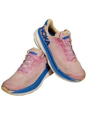 Hoka One One Clifton 9 Youth Running Shoes Pink/Blue Size 5Y EU38 Breathable Mes